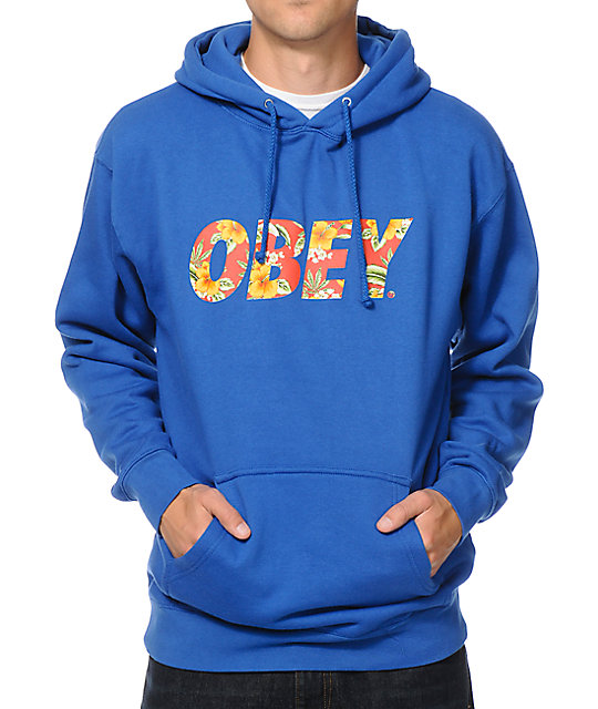 blue obey hoodie