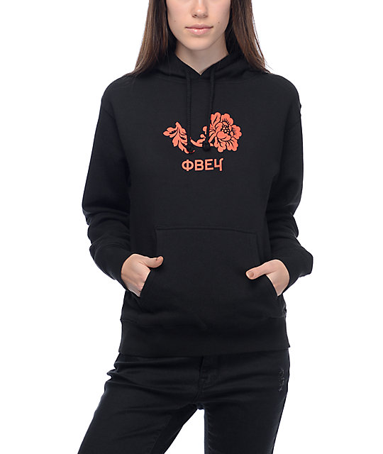 black flower hoodie