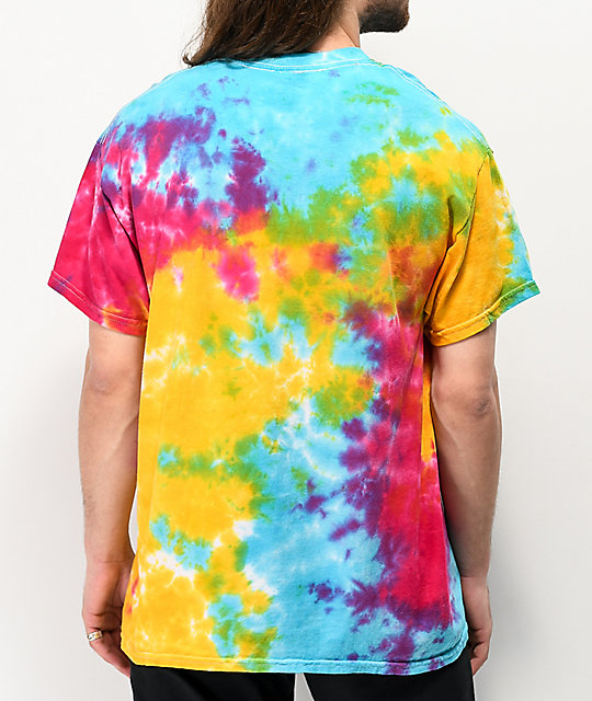 Obey Grimy Skeleton Multicolor Tie Dye T-Shirt | Zumiez
