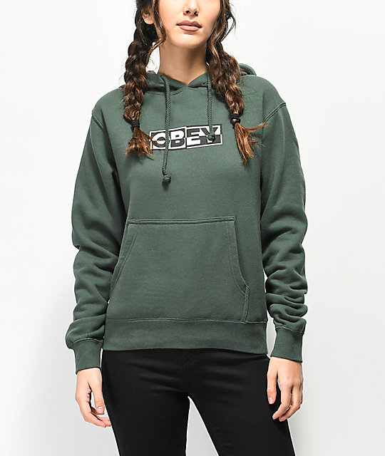 obey green hoodie