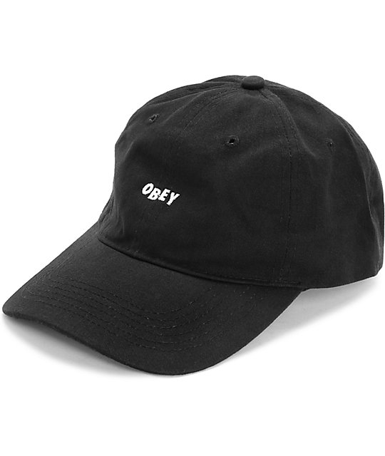 Obey Jumble Black Pigment Dad Hat | Zumiez