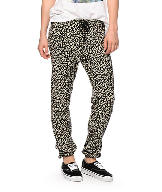 leopard sweatpants womens