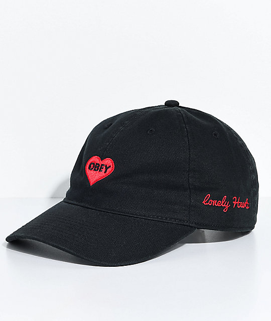 Obey Lonely Hearts Black Strapback Hat | Zumiez