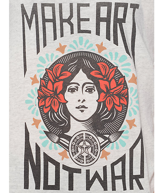 Obey Make Art Not War Heather Ash Track Tank Top | Zumiez