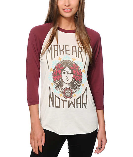 obey make art not war rose hoodie