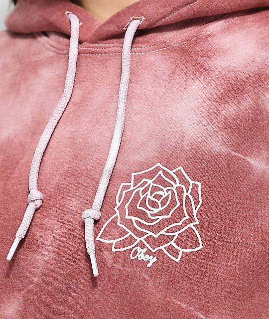 obey mira rosa dusty rose tie dye hoodie