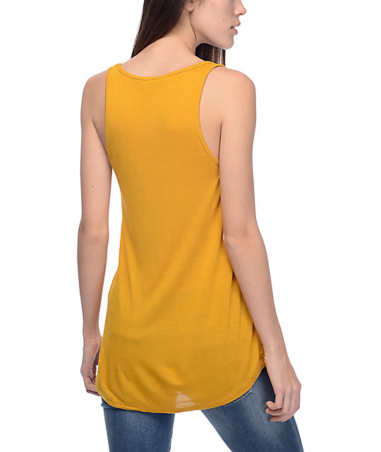 Obey Next Round 2 Off Duty Mustard Tank Top | Zumiez