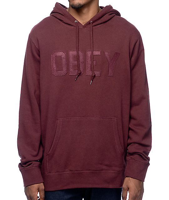 Obey North Point Burgundy Pullover Hoodie