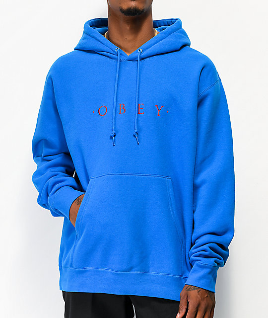 obey hoodie blue