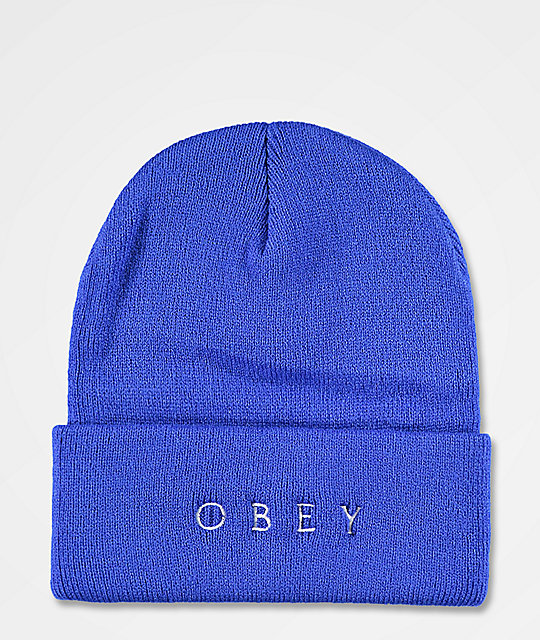 Obey Novel 2 Blue Beanie Zumiez
