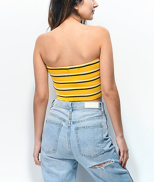 light yellow tube top