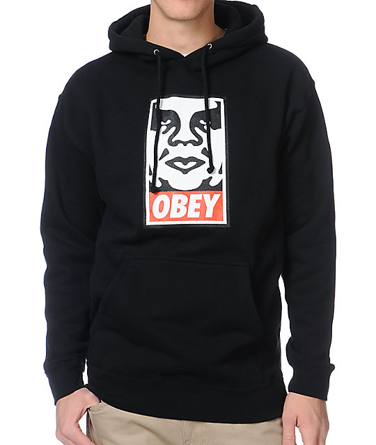 Obey OG Face Black Pullover Hoodie | Zumiez