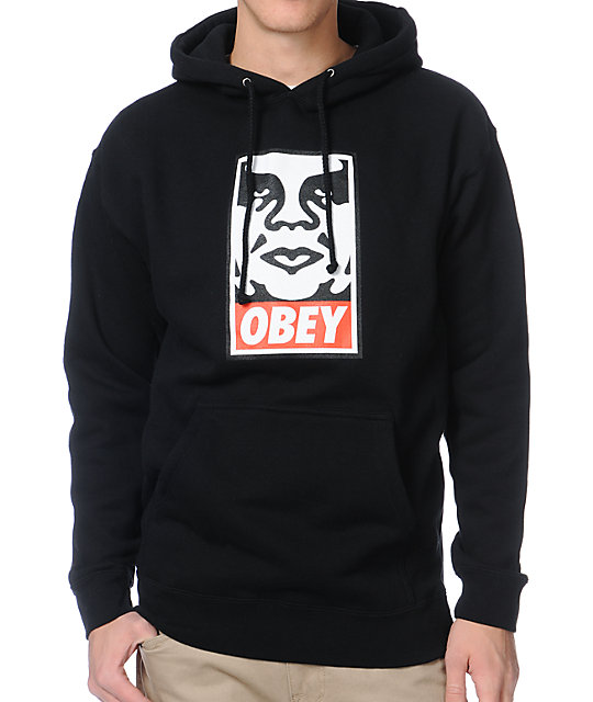 Obey OG Face Black Pullover Hoodie at Zumiez : PDP