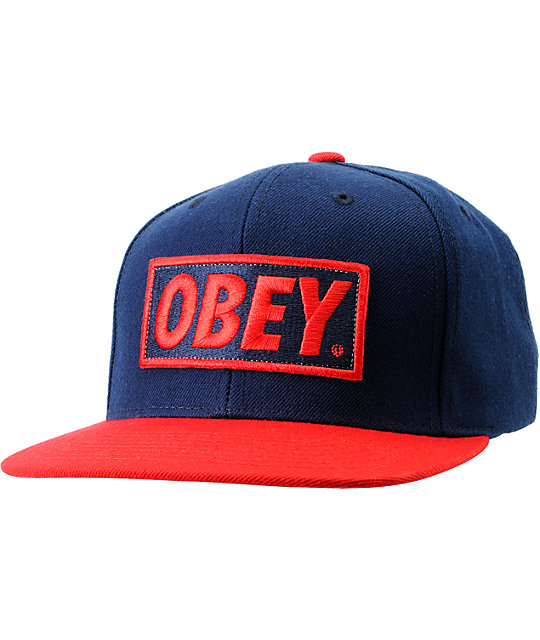 Obey Original Blue & Red Snapback Hat | Zumiez