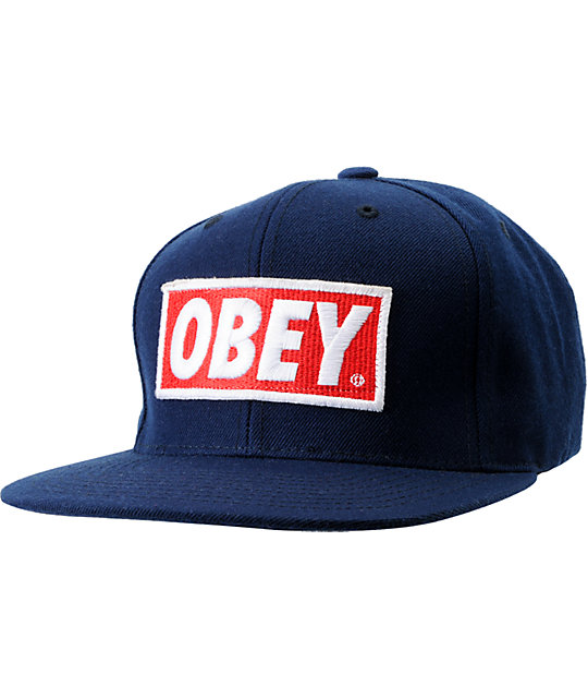 Obey Original Navy Blue Snapback Hat | Zumiez