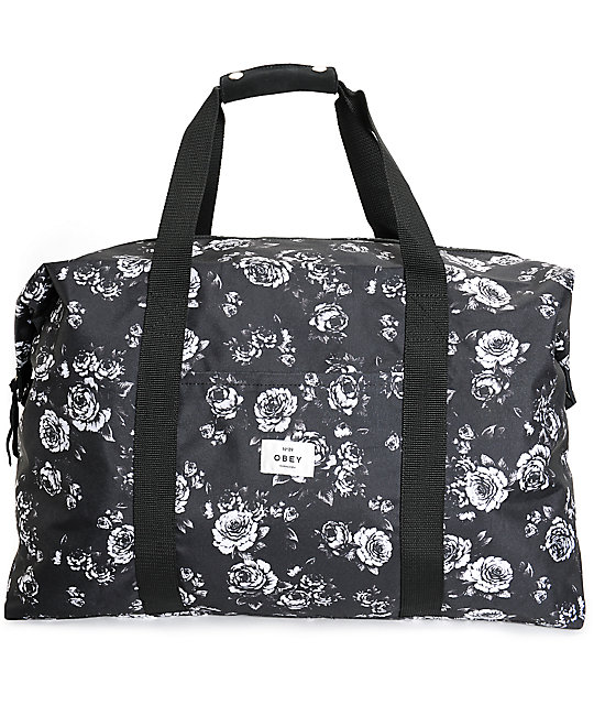 Obey Outsider Black Fl Weekender Duffle Bag Zumiez Obey Outsider Black Fl Weekender Duffle Bag
