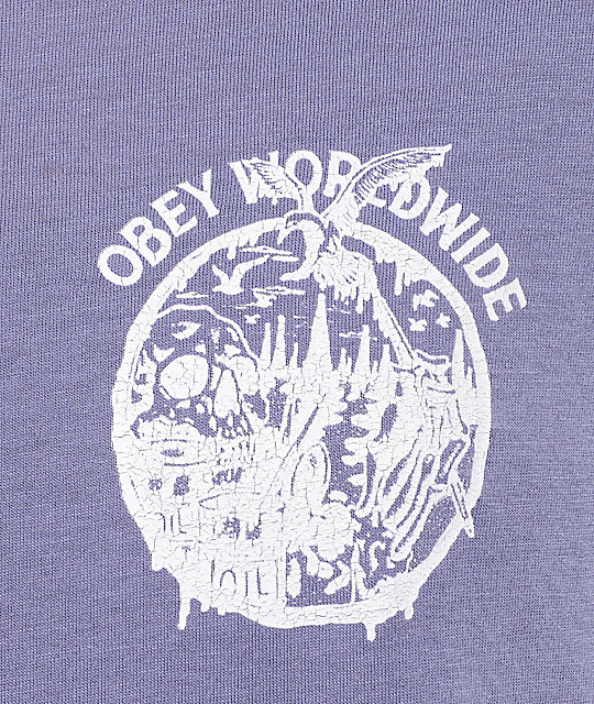 Obey Paint Spill Violet & Navy Raglan T-Shirt | Zumiez