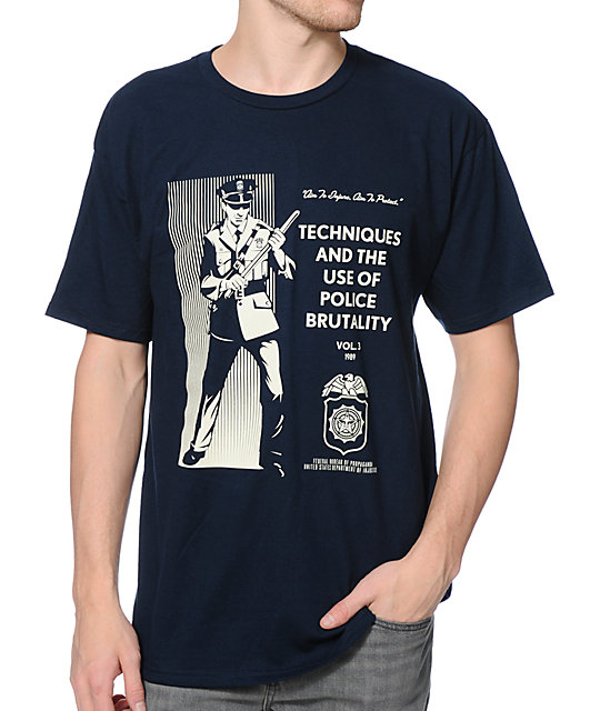 Obey Police Brutality Navy T-Shirt | Zumiez