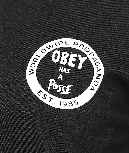 Obey Posse Black Long Sleeve T-Shirt | Zumiez