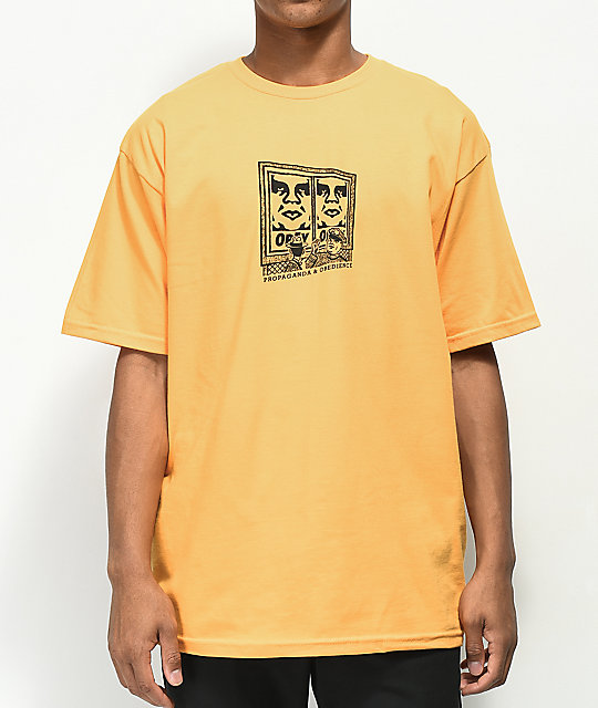 Obey Propaganda & Obedience Gold T-Shirt | Zumiez