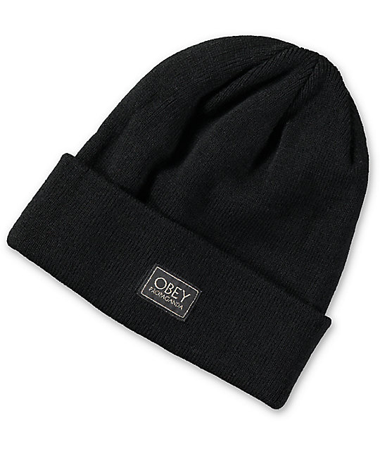 Obey Rebel Black Cuff Beanie Zumiez