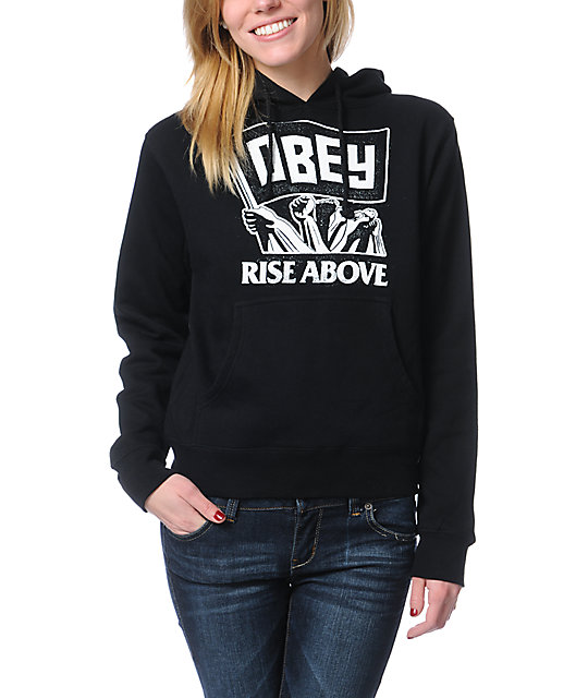 Obey Rise Above Black Pullover Hoodie | Zumiez