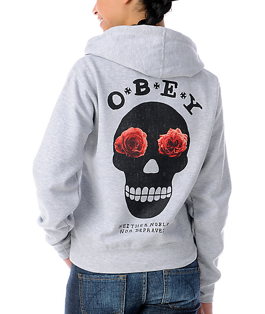 obey skull hoodie