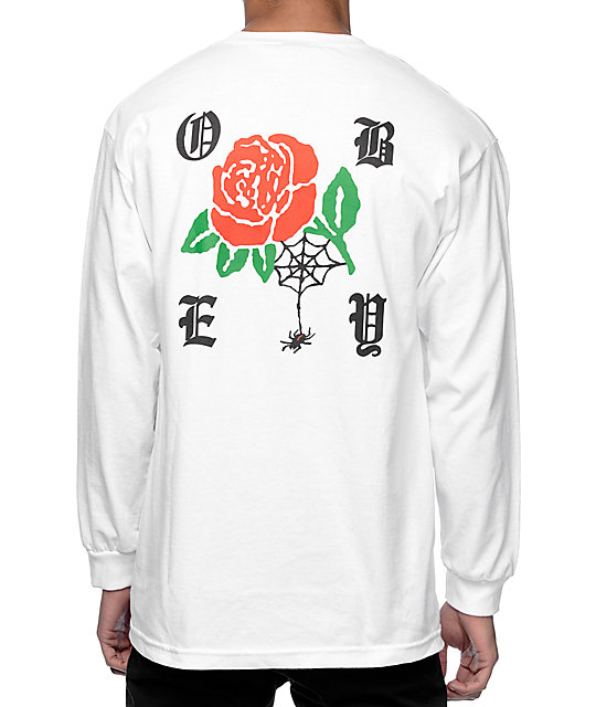 Obey Spider Rose White Long Sleeve T-Shirt | Zumiez