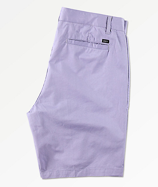 obey purple shorts