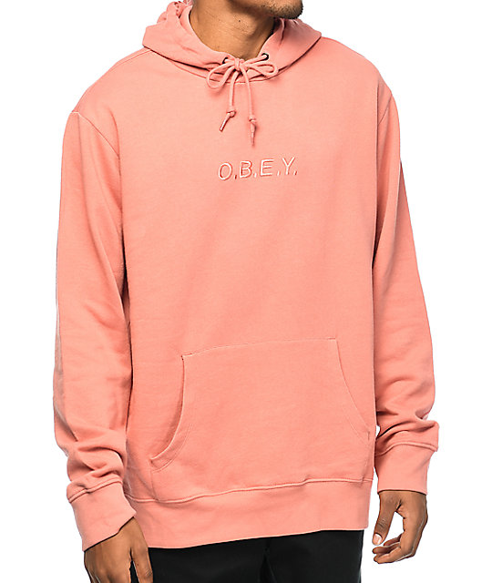 obey hoodie pink