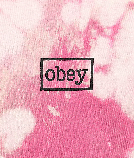 Obey Typewriter Mag Pink Bleach Long Sleeve T-Shirt | Zumiez