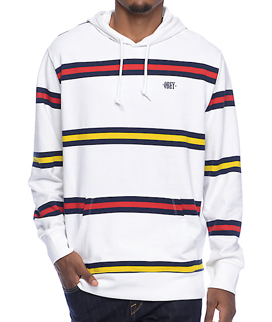 red white striped hoodie