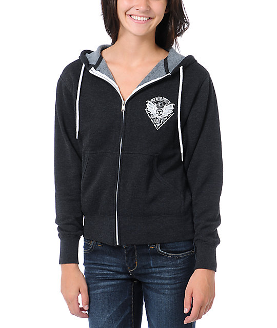 Obey Wild In The Streets Black Zip Up Hoodie | Zumiez