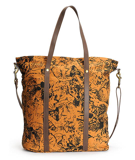 Obey Wolf Pack Dark Khaki Tote Bag Zumiez Obey Wolf Pack Dark Khaki Tote Bag Zumiez