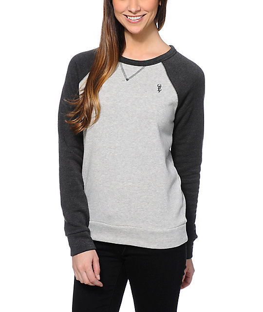 Download Obey Womens Lofty Mountain Grey & Graphite Crew Neck ...