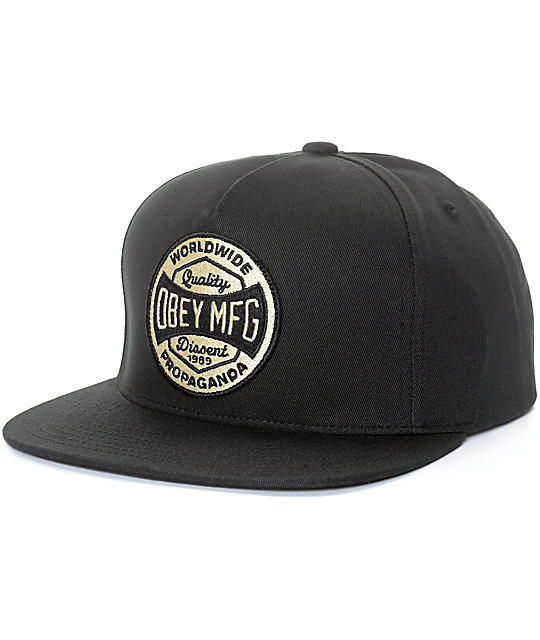 Obey Worldwide Dissent Black Snapback | Zumiez