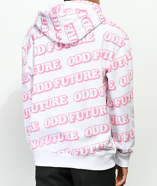 odd future pink and white hoodie