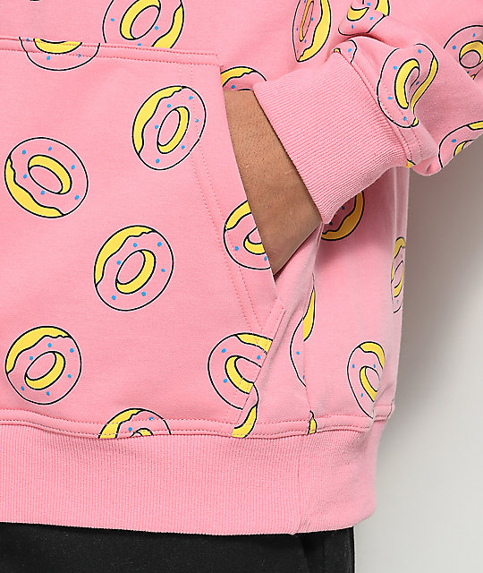 odd future allover donut pink hoodie