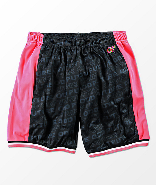 black and pink shorts