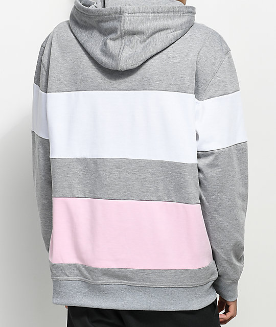 grey pink hoodie