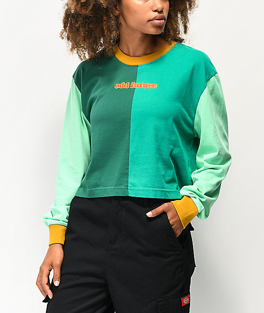 X-Future Mens Color Block Long Sleeve T-Shirt Lapel Regular Fit Embroidery Casual T-Shirt Tee Top