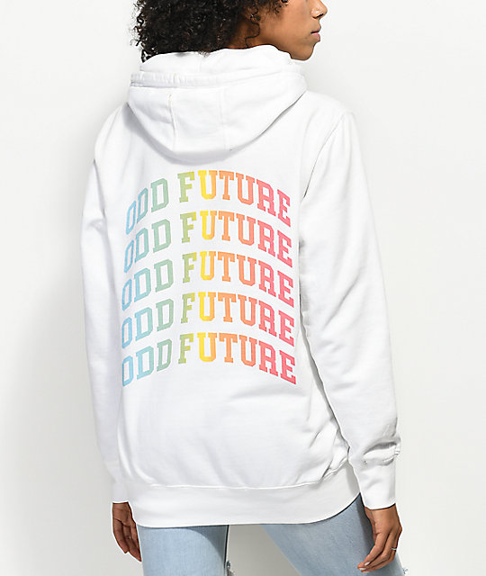 white rainbow hoodie