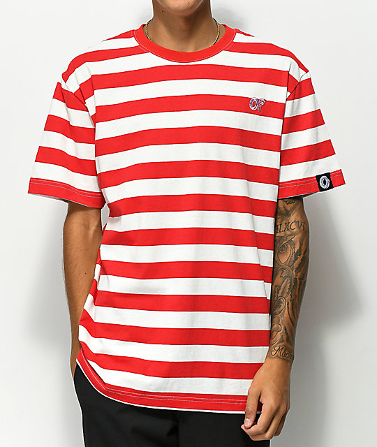 red and white striped shirt