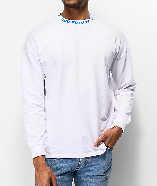 Download Odd Future Ribbed Mock Neck White Long Sleeve T-Shirt | Zumiez