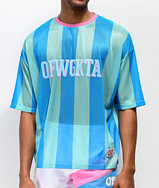 Odd Future Vertical Stripe Teal Soccer Jersey Zumiez