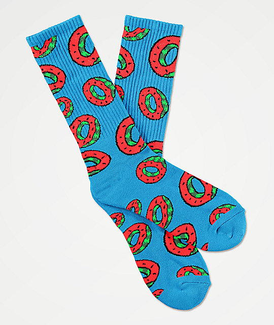 Odd Future Watermelon Blue Crew Socks Zumiez