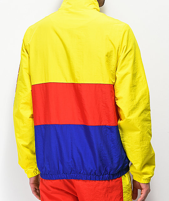 Odd Future Yellow Red Blue Colorblock Windbreaker Anorak Jacket Odd Future Yellow Red Blue Colorblock Windbreaker Anorak Jacket