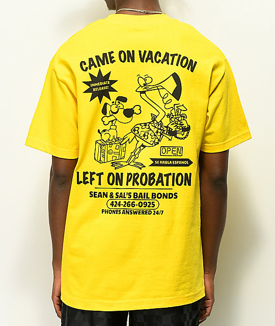 Open925 Sean %26 Sal s Bail Bonds Yellow T Shirt _301396 front US