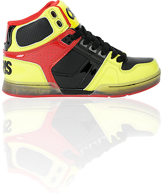 Osiris Kids Nyc 83 Yellow Black Red Skate Shoes Zumiez