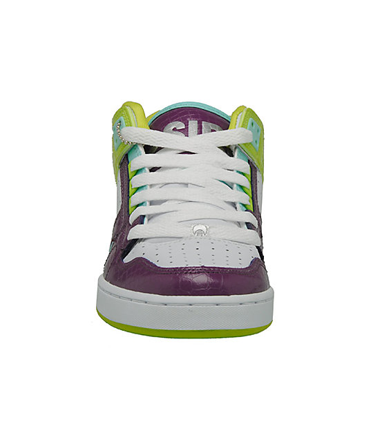 Osiris South Bronx White, Purple & Lime Shoes | Zumiez